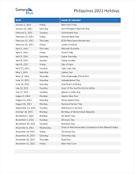 There's no right time or wrong time to visit philippines. Philippines Holidays 2021 In Pdf Word And Excel
