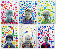 Les Petites Tetes De L Art On Aime Les Pois Comme Kusama Art Elementaire Projets Artistiques Scolaires Art De Maternelle
