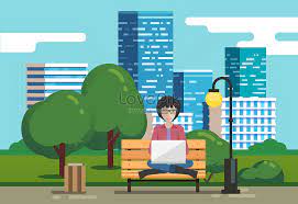 Gambar tampak terdiri atas 4 (empat) sisi pandang, yaitu tampak muka, samping kiri, samping kanan, dan belakang. A Person Studying In A City Garden Illustration Image Picture Free Download 400097025 Lovepik Com