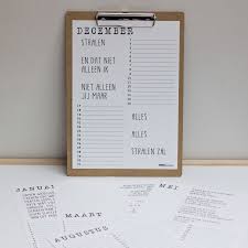 Woordkunsten Verjaardagskalender Klembord Kalender