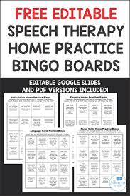 Bingo At Home App Game Ideas Free Editable Speech Therapy Home Practice Bingo For Distance Learning In 2020 Speech Therapy Free Speech Therapy Materials School Speech Therapy