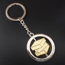 Factory Custom Metal Art Crafts Turn Round Shape Key Chain Company Advertising Specialty Laser Engraving Key Ring Blank Sublimation Key Finder With
