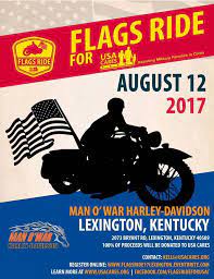 Lexington Ky Aug 12 2017 Flags Ride For Usacares Motorcycle Events Charity Events Military Motorcycle