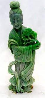 A nicely carved chinese translucent green serpentine jade sculpture depicting a meiren playing a zheng. Rare Antique Chinese Hand Carved Jade Statue Feb 13 2011 Bruce Kodner Galleries In Fl Jade Carving Rare Antique Carving