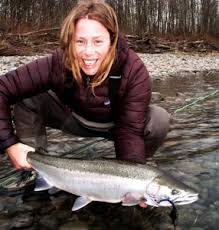 Mia Flora Sheppard steelhead fishing