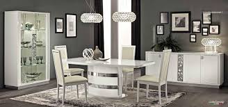 Italy Made White Glossy Extendable Dining Set Including Dining Table With Pedestal Base And 18 Ext Dining Sets Modern Italian Dining Table Italian Dining Room