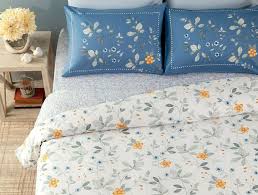 Vence King Size Printed Ranforce Duvet Cover Set Orange Indigo Madamecoco Bedroom Decor Duvet Cover Sets Trending Decor