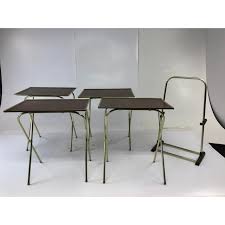 4.4 out of 5 stars 831. Vintage Mid Century Modern Faux Wood Tv Trays Set Of 4 With Stand Chairish