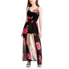 No Boundaries Juniors Mesh Walk Thru Dress Size Small Black Walmart Dresses Floral Maxi Dress Dresses