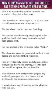 Mom Is Given A Simple College Project But Nothing Prepared Her For This College Projects Uplifting Thoughts English Creative Writing
