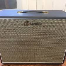 All cabinets come stock with celestion g12m 25w speakers. Germino 2x12 Compact Cabinet Road Warrior Music Reverb