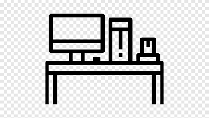 Computer table clipart black and white. Computer Icons Computer Desk Computer Furniture Text Png Pngegg