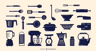 Cocinas con península sorprendentes para tu cocina. Coleccion De Elementos De Cocina Descargar Vector
