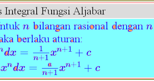 Indefinite integral) atau antiderivatif adalah suatu bentuk operasi pengintegralan suatu fungsi yang menghasilkan suatu fungsi baru. Integral Tak Tentu Fungsi Aljabar Konsep Matematika Koma