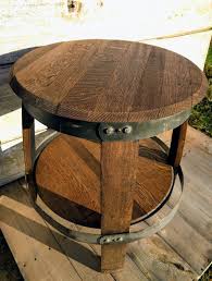 Bourbon Barrel Full End Table By Kentuckygalskreation On Etsy Https Www Etsy Com Listing 26738495 Whiskey Barrel Furniture Wine Barrel Furniture Barrel Table