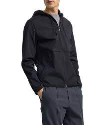 Theory Synthetic Jamison Neoteric Zip Front Hooded Jacket In Black For Men Lyst