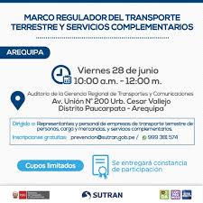 Ministerio de transportes y comunicaciones. Atencion Arequipa Superintendencia De Transporte Terrestre De Personas Carga Y Mercancias Facebook