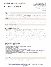 medical records specialist resume samples qwikresume