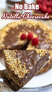 No Bake Nutella Cheesecake Manila Spoon Dessert Recipes Easy Fun Desserts No Bake Nutella Cheesecake