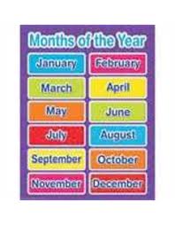 Color My World Basic Learning Months Of The Year Chart