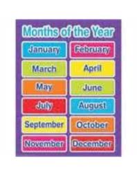 color my world basic learning months of the year chart