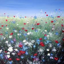 Meadow painting floral landscape painting countryside original art flower wall art small landscape wildflowers oil painting by artsostudio. Wild Flower Field Landscape Paintings Buy Original Art Online