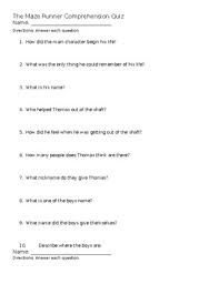 Trivia quizzes are a great way to work out your brain, maybe even learn something new. The Maze Runner Chapter 1 Quiz By Missbertkeela Tpt