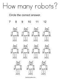 Download this adorable dog printable to delight your child. How Many Robots Coloring Page Twisty Noodle