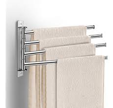 Tabaling Porte Serviettes Mural En Espace Aluminium Avec 4 Barres 180 Rotatives Seche Serviettes Pou Porte Serviette Mural Porte Serviette Lavabo Salle De Bain