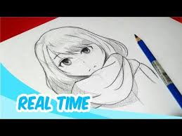 Cara mewarnai rambut anime dengan pensil warna. Cara Menggambar Anime Short Hair Real Time Youtube Gambar Cara Menggambar Gambar Anime