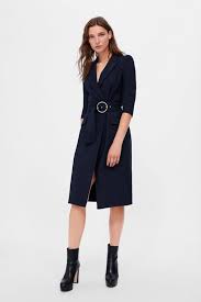 Zara Woman Blazer Style Dress With Belt Zara Black Dress Blazer Dress Zara Fashion