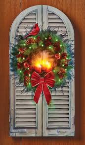 Fiber optic christmas decorations indoor windows images. Led Fiber Optic Holiday Window Wreath Canvas Window Wreath Indoor Christmas Decorations Wreath Wall