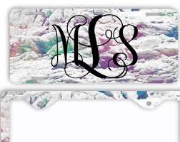 license plate white marble look car tag monogram frame personalized set custom initials car coasters rainbow monogram license plate car coasters license plate pinterest