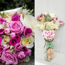 Local florist delivery · fresh flower guarantee · same day delivery Your Wedding Bouquet As Cotton Roses 2nd Anniversary By Little Foundry Notonthehighstreet Com