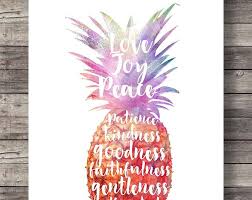 Fruit Of The Spirit Galatians 5 22 Pineapple Watercolor Typography Scripture Print Printable Fruit A Etsy Printable Art Etsy Painting Fruit Art Print