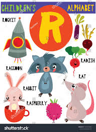 Letter R Cute Children S Alphabet With Adorable Animals And Other Things Poster For Kids Learning Englis In 2020 Childrens Alphabet Animal Posters Creative Infographic