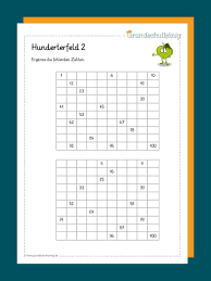 Hundertertafel Hunderterfeld Hunderterfeld Lernen Tafel