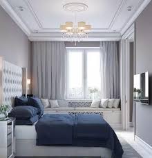 41 Bow Window Simple Elegant Look Luxurious Bedrooms Blue Bedroom Decor Bedroom Interior