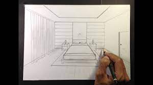 how to draw a simple bedroom in one point perspective 2 youtube one point perspective point perspective bedroom drawing