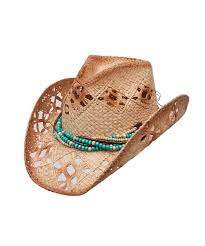 Women S High Strung Vented Raffia Hat With Twisted Bead Band Brown C411rwcabnl Cowboy Hats Raffia Hat Cowboy Hats Women