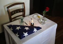 The Missing Man Table Is Set As Follows The White Tablecloth Draped Over The Table Represents The Purity Of T Fallen Soldier Table Veterans Day Fallen Soldier