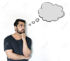 Used to represent thinking, or thoughts, and commonly used in comics to display the thoughts of a drawn character. Young Indian Man Thinking Of Thought Bubble On White Background Stock Photo Picture And Royalty Free Image Image 57909991