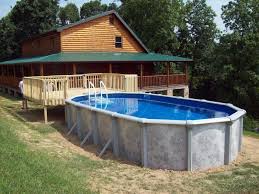 Gorgeous Traditional Small Above Ground Pool Deck Wooden Style In Oval Design With Wooden Material Backyard Pool Best Above Ground Pool Small Above Ground Pool
