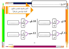 أوراق عمل مد حرف الياء ـ صور الصف الأول لغة عربية الفصل الثاني Ecole
