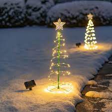 Christmas tree shop outdoor solar lights. Solar Led Metal Christmas Tree Decoration Light 2 Color Options Overstock 24010323