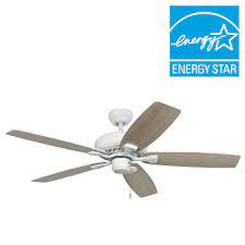 Monte carlo 3mavr52bkd maverick ii energy star 52 ceiling fan with led light and hand remote control, 3 balsa wood blades, matte black. Sahara Fans Charleston 52 In White Energy Star Ceiling Fan 10031 The Home Depot Star Ceiling Ceiling Fan Energy Star