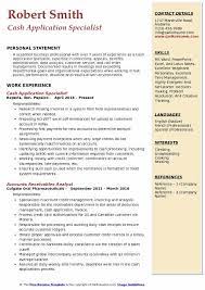 1 to 10 of 20 vacancies. Cash Application Specialist Resume Samples Qwikresume
