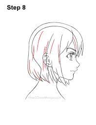 How to draw anime and manga hair female animeoutline. How To Draw A Manga Girl With Short Hair Side View Step By Step Pictures How 2 Draw Manga