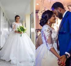 African Plus Size Wedding Dresses 3 4 Sleeves Lace Appliques South Arabic Ball Gown Long Train Bridal Go Ball Gowns Wedding Sheer Wedding Dress Wedding Dresses