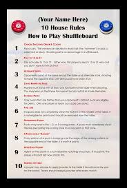The aim is essentially to have as many pucks as possible in the maximum scoring zone after every weight has been played. Personalized Table Shuffleboard 10 House Rules Custom Art Etsy